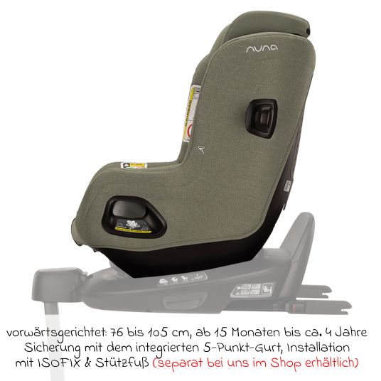 Nuna Reboarder child seat TODL next i-Size 360° rotatable from birth to 4 years (40 cm - 105 cm) incl. seat reducer - Pine