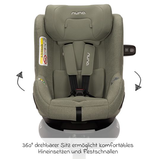 Nuna Reboarder-Kindersitz TODL next i-Size 360° drehbar ab Geburt bis 4 Jahre (40 cm - 105 cm) inkl. Sitzverkleinerer - Pine