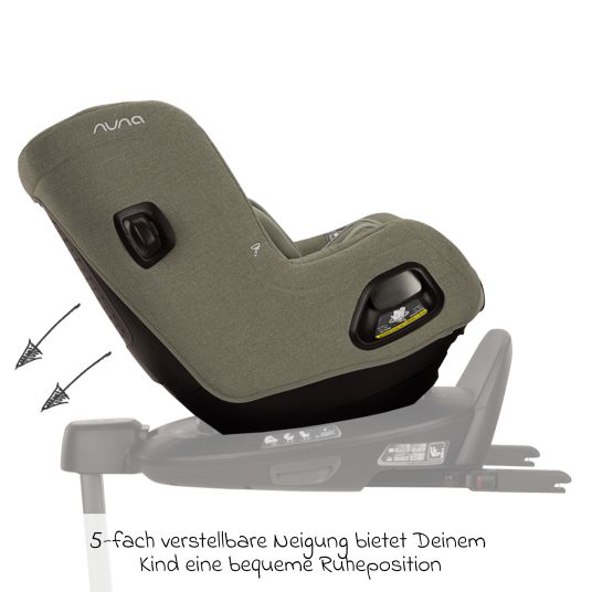 Nuna Reboarder child seat TODL next i-Size 360° rotatable from birth to 4 years (40 cm - 105 cm) incl. seat reducer - Pine