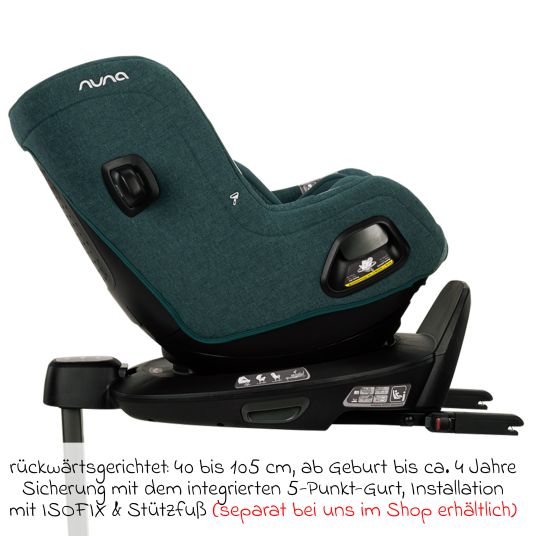 Nuna Reboarder-Kindersitz TODL next i-Size ab Geburt - 4 Jahre (40 cm - 105 cm) 360° drehbar - Lagoon