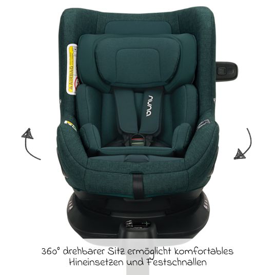 Nuna Reboarder-Kindersitz TODL next i-Size ab Geburt - 4 Jahre (40 cm - 105 cm) 360° drehbar - Lagoon