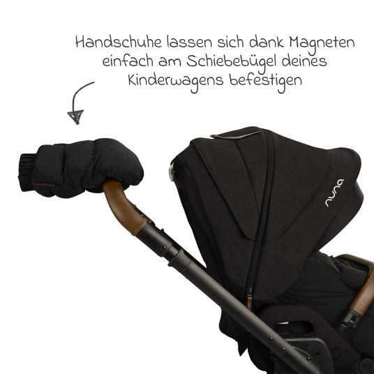 Nuna Winter-Kinderwagen-Set mit Fußsack & Handschuhe - Caviar