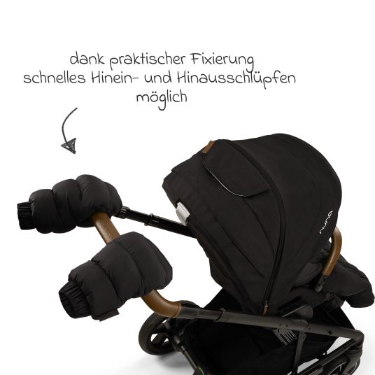 Nuna Winter-Kinderwagen-Set mit Fußsack & Handschuhe - Caviar