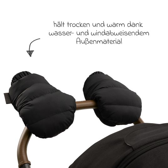 Nuna Winter-Kinderwagen-Set mit Fußsack & Handschuhe - Caviar