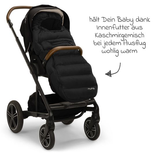 Nuna Winter-Kinderwagen-Set mit Fußsack & Handschuhe - Caviar