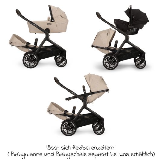 Nuna Second sports seat DEMI next with magnetic belt buckle incl. rain cover - Biscotti