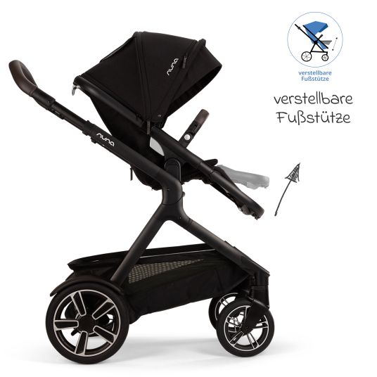 Nuna Seggiolino sportivo DEMI next second con chiusura a cintura magnetica con parapioggia - Caviar