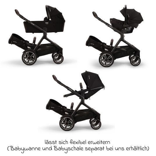 Nuna Seggiolino sportivo DEMI next second con chiusura a cintura magnetica con parapioggia - Caviar