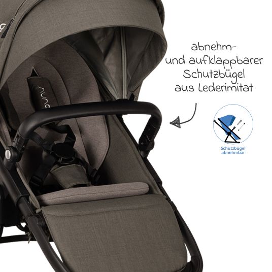 Nuna Second sports seat DEMI next with magnetic belt buckle incl. rain cover - Granite