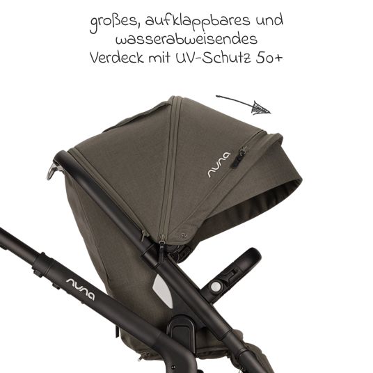 Nuna Second sports seat DEMI next with magnetic belt buckle incl. rain cover - Granite