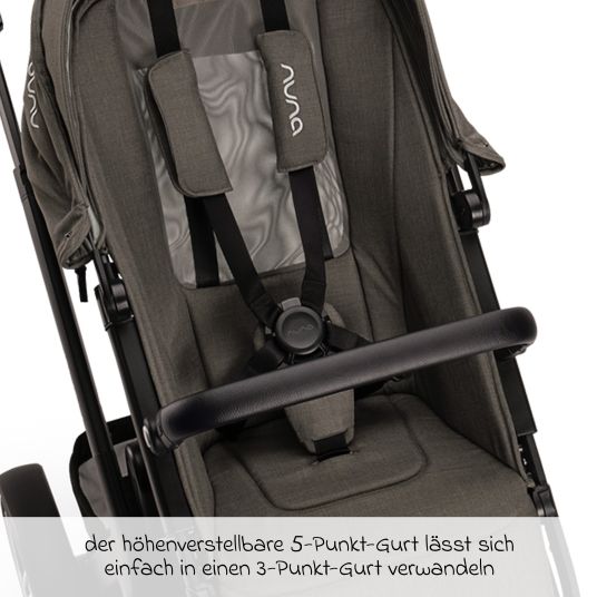 Nuna Second sports seat DEMI next with magnetic belt buckle incl. rain cover - Granite