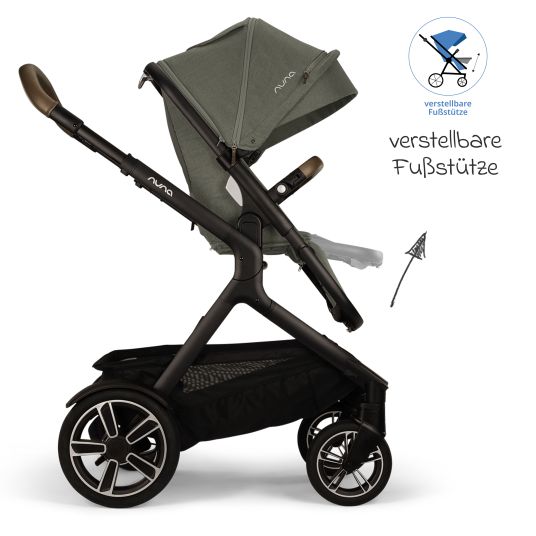 Nuna Secondo seggiolino sportivo DEMI next con cintura magnetica e copertura antipioggia - Pino