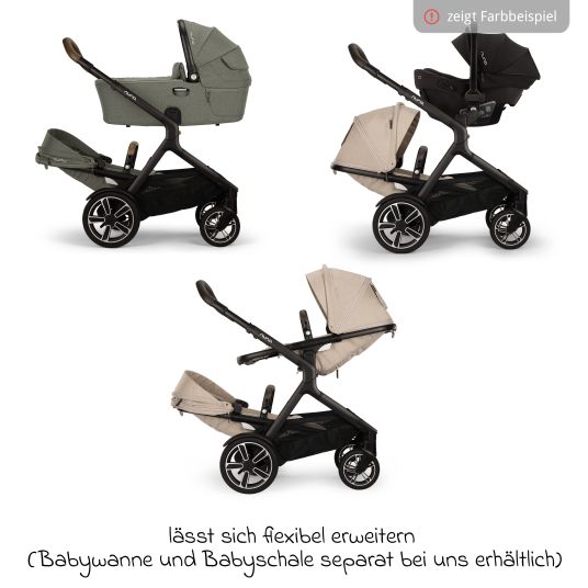 Nuna Secondo seggiolino sportivo DEMI next con cintura magnetica e copertura antipioggia - Pino