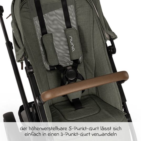 Nuna Second sports seat DEMI next with magnetic belt buckle incl. rain cover - Pine