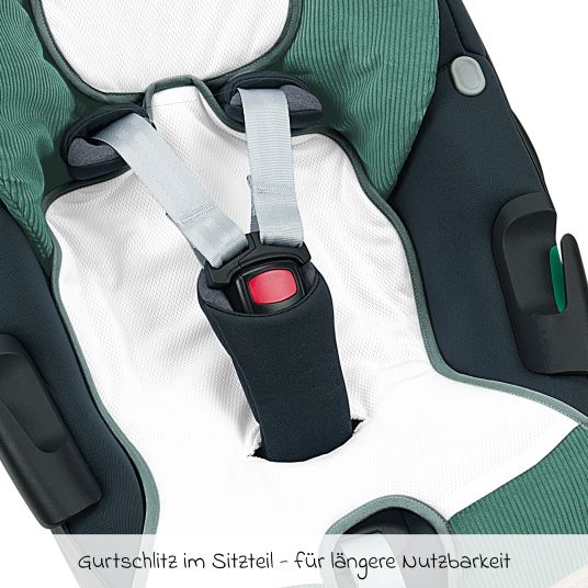 Odenwälder Baby car seat cover Babycool for a comfortable seat - Cool Cord - Eucalyptus