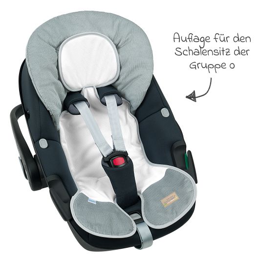 Odenwälder Copriseggiolino auto Babycool per una seduta confortevole - Cool Cord - Grigio chiaro