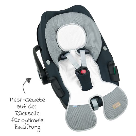 Odenwälder Baby car seat cover Babycool for a comfortable seat - Cool Cord - Light Grey