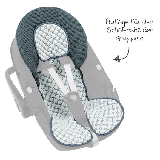 Odenwälder Baby car seat pad with iceberg 4D fabric - cooling for a comfortable seating experience - Grey