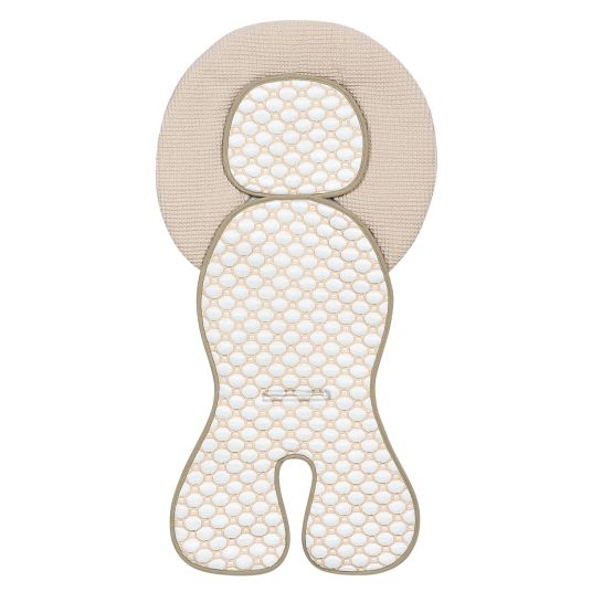 Odenwälder Infant car seat pad with iceberg 4D fabric - cooling for a comfortable seat - sand