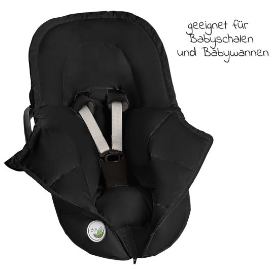 Odenwälder Daunen-Fußsack BabyNest Dauni für Babyschalen & Babywannen - Black