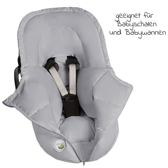 Odenwälder Daunen-Fußsack BabyNest Dauni für Babyschalen & Babywannen - Silber