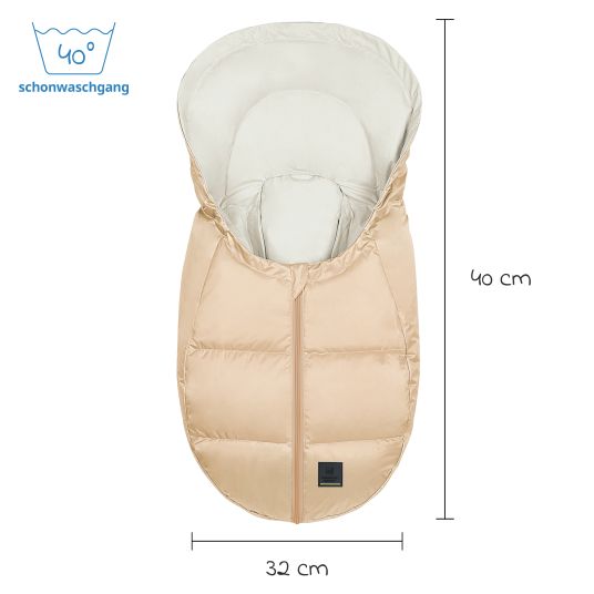 Odenwälder Dauni down footmuff for infant car seat & carrycot - beige