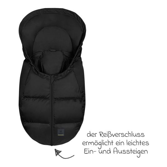 Odenwälder Dauni down footmuff for infant car seat & carrycot - Black