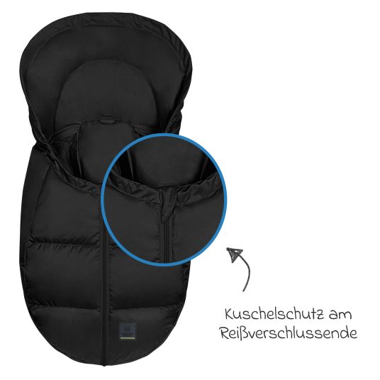 Odenwälder Dauni down footmuff for infant car seat & carrycot - Black