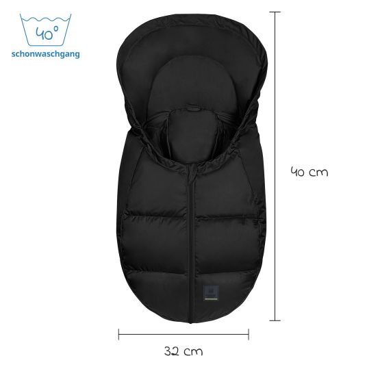 Odenwälder Dauni down footmuff for infant car seat & carrycot - Black