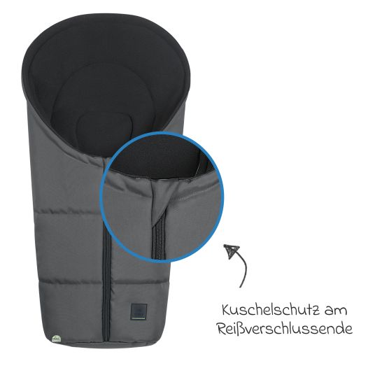 Odenwälder Fleece footmuff Benno for infant car seat & carrycot - anthracite