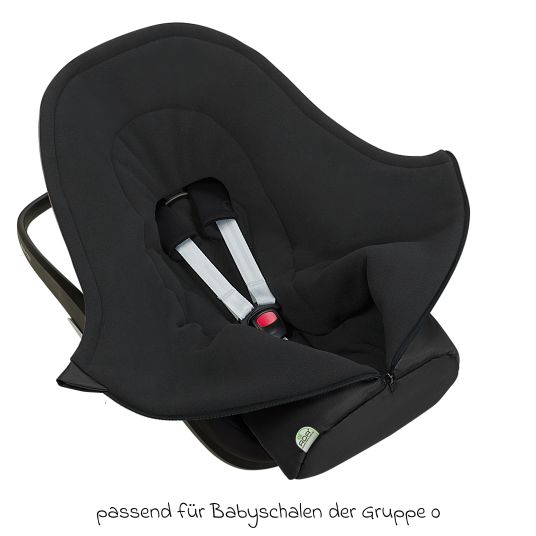 Odenwälder Fleece footmuff Benno for infant car seat & carrycot - Black