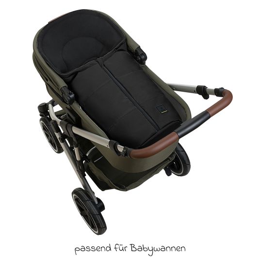 Odenwälder Fleece footmuff Benno for infant car seat & carrycot - Black