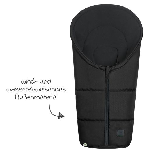 Odenwälder Fleece footmuff Benno for infant car seat & carrycot - Black