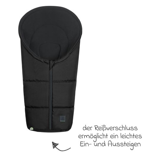 Odenwälder Fleece footmuff Benno for infant car seat & carrycot - Black