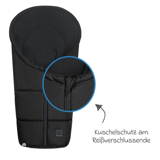 Odenwälder Fleece footmuff Benno for infant car seat & carrycot - Black