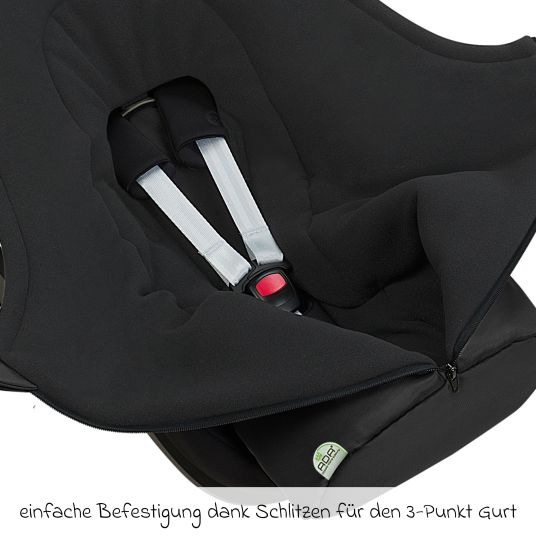 Odenwälder Fleece footmuff Benno for infant car seat & carrycot - Black