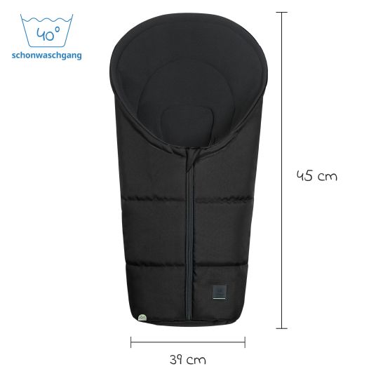 Odenwälder Fleece footmuff Benno for infant car seat & carrycot - Black