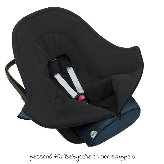 Odenwälder Fleece footmuff Benno for infant car seat & carrycot - Deep Sea