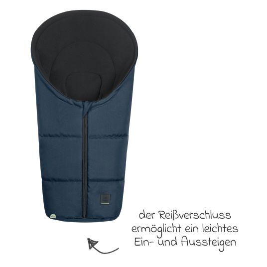 Odenwälder Fleece footmuff Benno for infant car seat & carrycot - Deep Sea