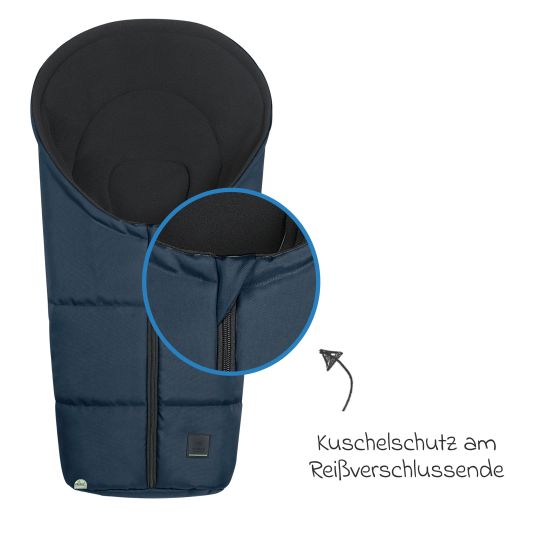 Odenwälder Fleece footmuff Benno for infant car seat & carrycot - Deep Sea