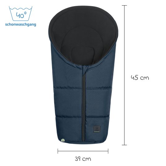 Odenwälder Fleece footmuff Benno for infant car seat & carrycot - Deep Sea