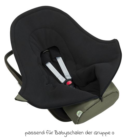 Odenwälder Fleece footmuff Benno for infant car seat & carrycot - Steel Green