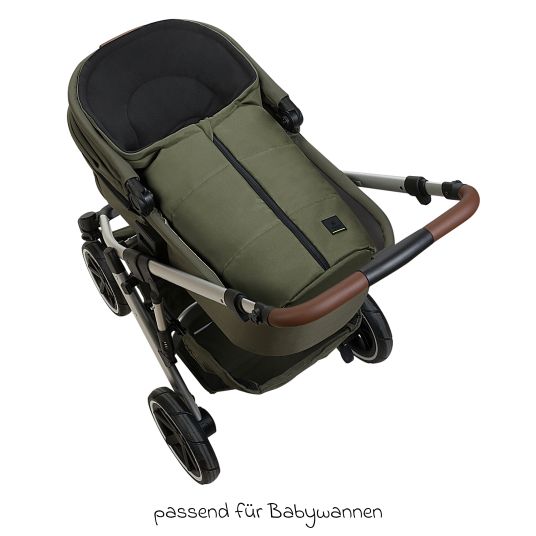 Odenwälder Fleece footmuff Benno for infant car seat & carrycot - Steel Green