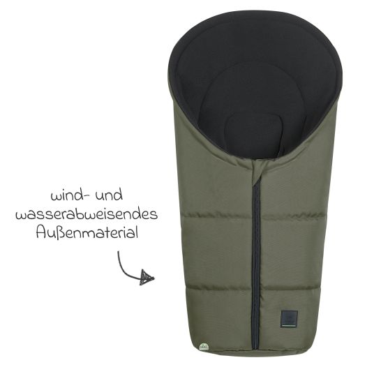 Odenwälder Fleece footmuff Benno for infant car seat & carrycot - Steel Green