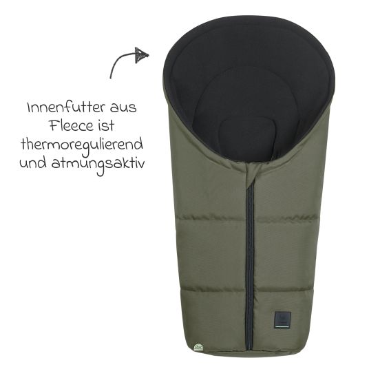 Odenwälder Fleece footmuff Benno for infant car seat & carrycot - Steel Green