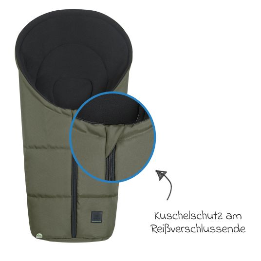 Odenwälder Fleece footmuff Benno for infant car seat & carrycot - Steel Green