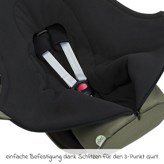 Odenwälder Fleece footmuff Benno for infant car seat & carrycot - Steel Green