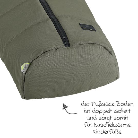 Odenwälder Fleece footmuff Benno for infant car seat & carrycot - Steel Green