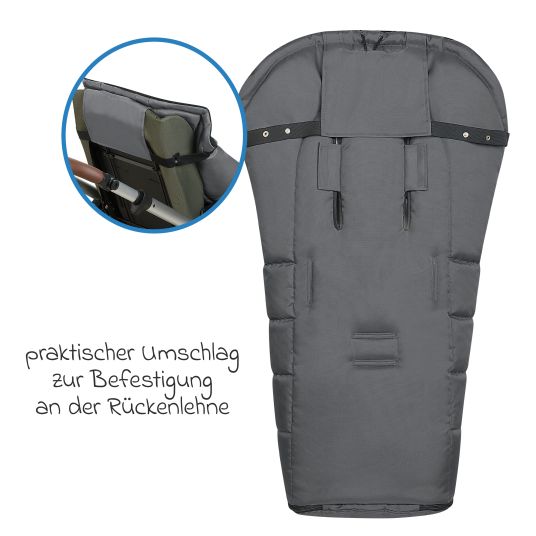 Odenwälder Benno fleece footmuff for buggy, baby carriage and baby carriage - anthracite