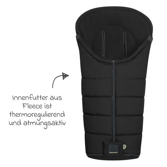 Odenwälder Benno fleece footmuff for buggy, baby carriage and baby carriage - Black